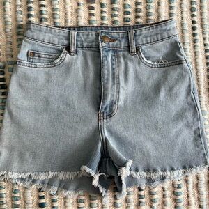 Billabong Light Blue Denim Frayed Hem Shorts